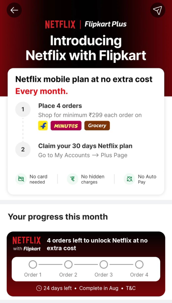 yashpasad2k's tweet photo. Dear @Flipkart @flipkartsupport @NetflixIndia .turning a ₹149 Netflix Mobile Plan into a ₹1,196 shopping challenge isn't an offer, it's a joke. I'd rather subscribe directly. 🤡 https://t.co/DUpE6MOBED