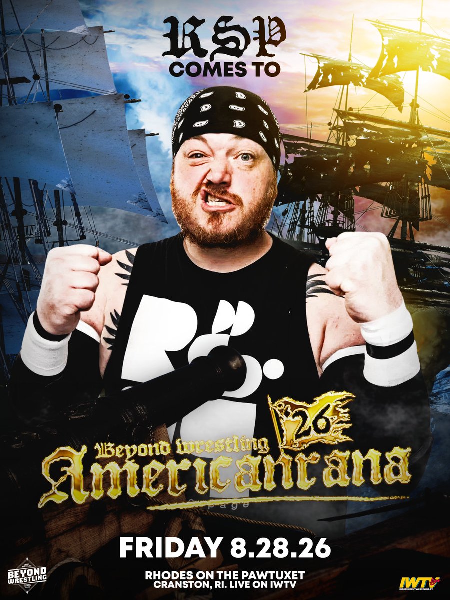 beyondwrestling's tweet photo. THREE WEEKS AWAY: Beyond Wrestling "Americanrana '26" at Rhodes On The Pawtuxet in Cranston, RI on Friday, 8/28/26!

Lineup &amp; tickets: https://t.co/rkwMJ1W27b

Featuring:
@CharlesMas0n @nessa_ferrarii @RickeyShanePage @thespotlightJZ @RealMMartinez @Ortiz_Powerful @thejongresham https://t.co/AT41JxlCwN