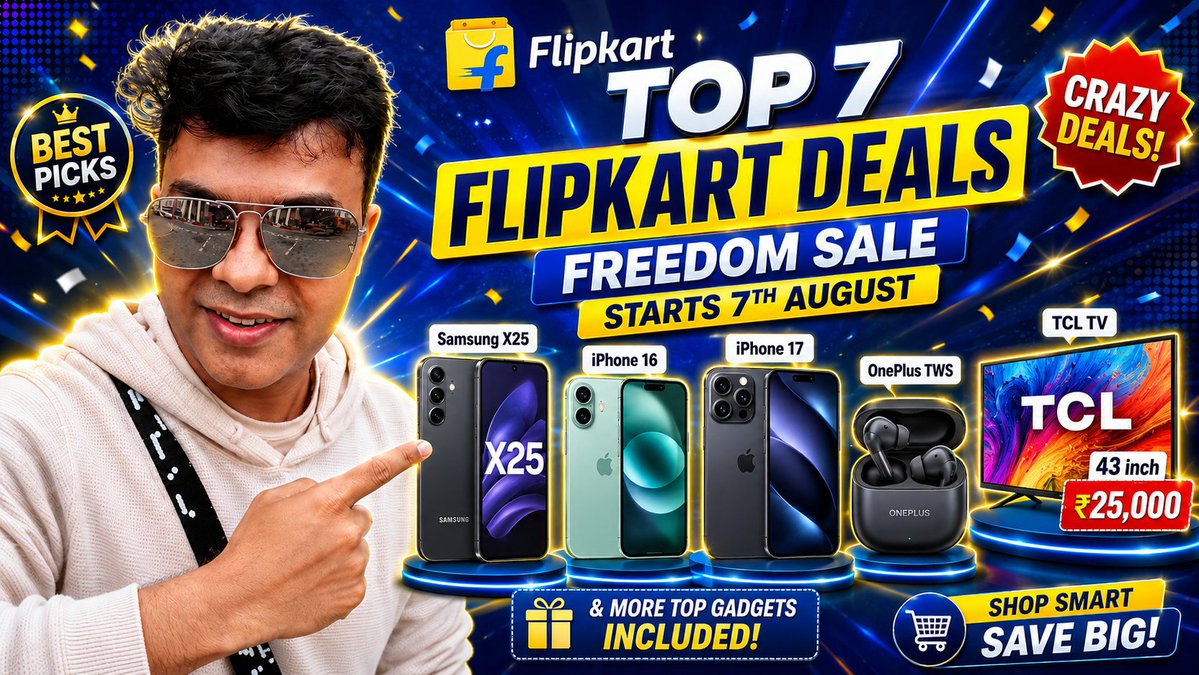 abhishek's tweet photo. 7 Best Flipkart Freedom Day Sale Deals | Don't Miss Them

Watch at https://t.co/J4iprUE6nR https://t.co/167MzPNi5N