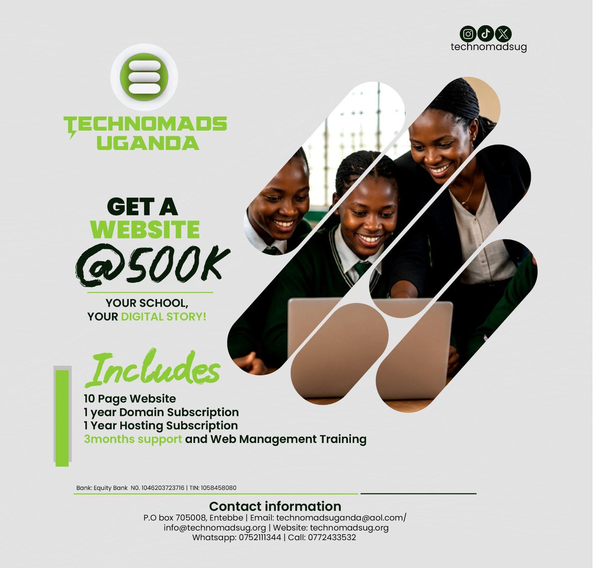 Technomadsug's tweet photo. Is your business still operating without a website? You’re missing out opportunities every day. Let us build your company a fast, secure, and attractive website that helps you reach more customers and grow your brand. Get in touch today!#digitalmarketing #TechnomadsUganda . https://t.co/lq3kn52yHN