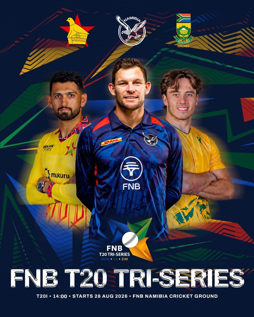 MfighterH's tweet photo. Follow by this tri-series of Namibia, South Africa and Zimbabwe. Africa Cup will officially launch by next year. This is the great one. 2 continental tournament will be now regular https://t.co/Vuc09obIsT