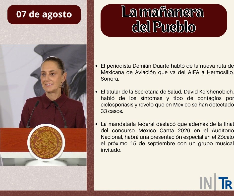intermedia_mx's tweet photo. #INTR #MexicanaDeAviación #Ciclosporiasis #MéxicoCanta https://t.co/7TwhlSBUpA