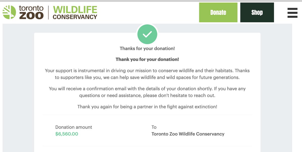 AntinousCooks's tweet photo. As promised we have donated all creator fees to The Toronto Zoo!

Donating in person wasn't an option so we did the only thing possible and donate directly through the website!

Thank you everyone in our amazing community for helping raise this much so far for Tiny Tank!

6gTwUQGMFq2GMNYgvb4ejjDqCBoN7Gs87jToemYopump