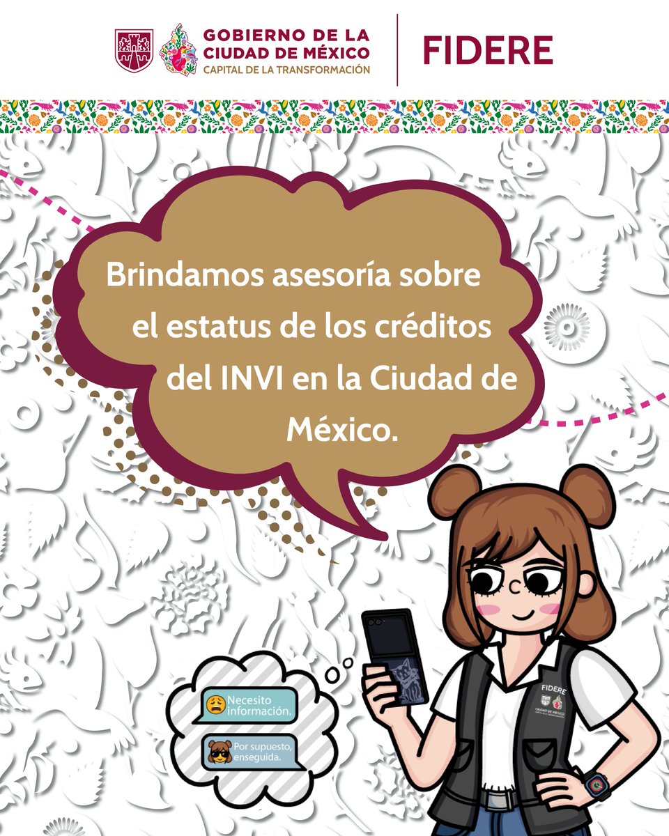 FIDERECDMX's tweet photo. Si sacaste un crédito #INVI, es importante y necesario que nos conozcas, ya que a partir de ahora nosotros nos encargaremos de recuperar el crédito que te otorgaron.
¿Quieres saber que otras funciones hacemos?... https://t.co/RGOt7PpjDV