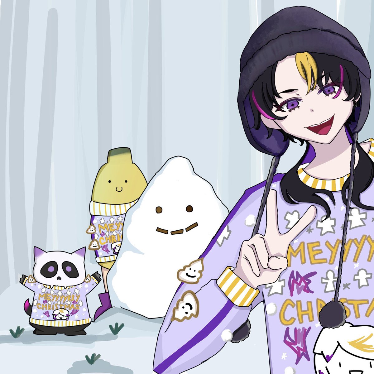 konagona2403's tweet photo. ダサめのセーターうれピ⛄️❄️
#YaminoArt https://t.co/IU2PJtxFK1