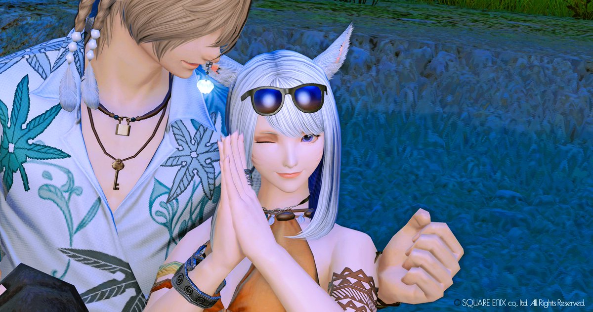 RioUsa_FF14's tweet photo. Kちゃんご来店ありがとう。
今回は夏らしい場所を探しに。
気になった「嘴休めの泉」は浅くて浸かれずｗ
最初は格好つかなかったけど、Kちゃんが連れて行ってくれた場所は居心地がよくてのんびり話せた。
二人だけの約束もできてまた楽しみが増えたよ。
忘れられない時間をありがとう。
#RILAX_FF14 https://t.co/mE7nFUdUAL