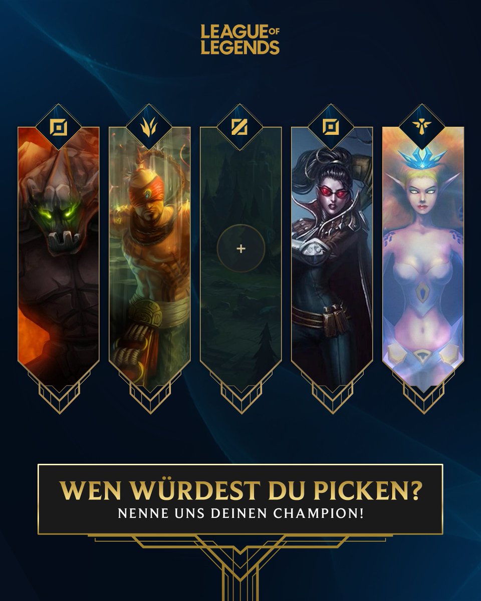 LoLGermany's tweet photo. Mit welchem Champ würdet ihr diese League Classic Comp abrunden? 🤔 https://t.co/pvhkzbRRxJ