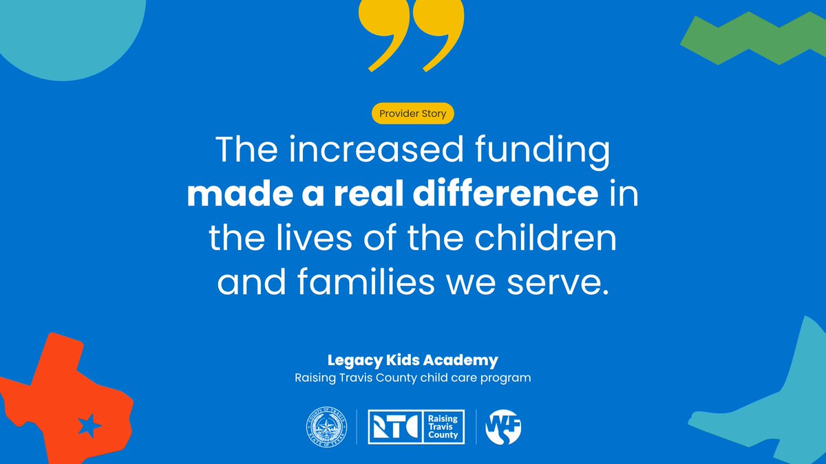 wfscapitalarea's tweet photo. Behind every child care scholarship is a provider making a lasting difference. Legacy Kids Academy shares how Raising Travis County has helped strengthen its programs + support families: https://t.co/jt4MWqGe7B

#RaisingTravisCounty #ChildCare #TravisCounty #EarlyLearning https://t.co/oKZXsg6LzI