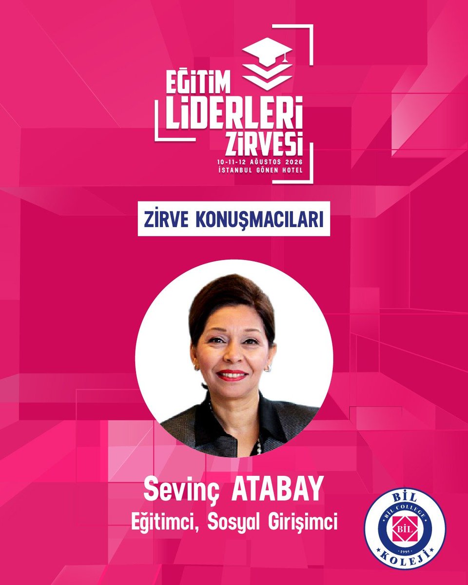 bilkolejleri's tweet photo. Vizyoner bakış açısı, güçlü liderliğin en önemli yapı taşlarından biridir.

Liderler Zirvemizde; Eğitimci, Sosyal Girişimci Sevinç Atabay, eğitimin geleceği, stratejik dönüşüm ve sürdürülebilir başarı üzerine değerli görüşlerini katılımcılarımızla paylaşacak. https://t.co/3Xv3Jq7DBv
