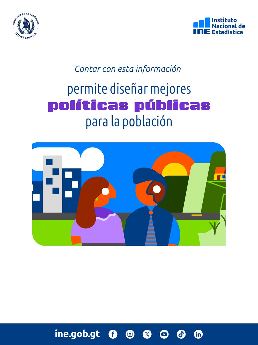INE_Guatemala's tweet photo. A través de esta encuesta, el INE recopilará información sobre el tiempo que la población dedica a sus actividades cotidianas, generando datos que permitirán comprender mejor la organización de la vida en los hogares guatemaltecos. 👥⏰
#INE #ENUT #EstadísticasOficiales https://t.co/3wvI75vkOw