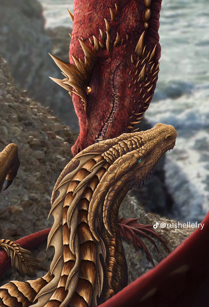 daemyrathinker's tweet photo. Syraxes is THE dragon couple 🙂‍↕️

🎨: @/rushellefry on TikTok https://t.co/04OOK85GYX