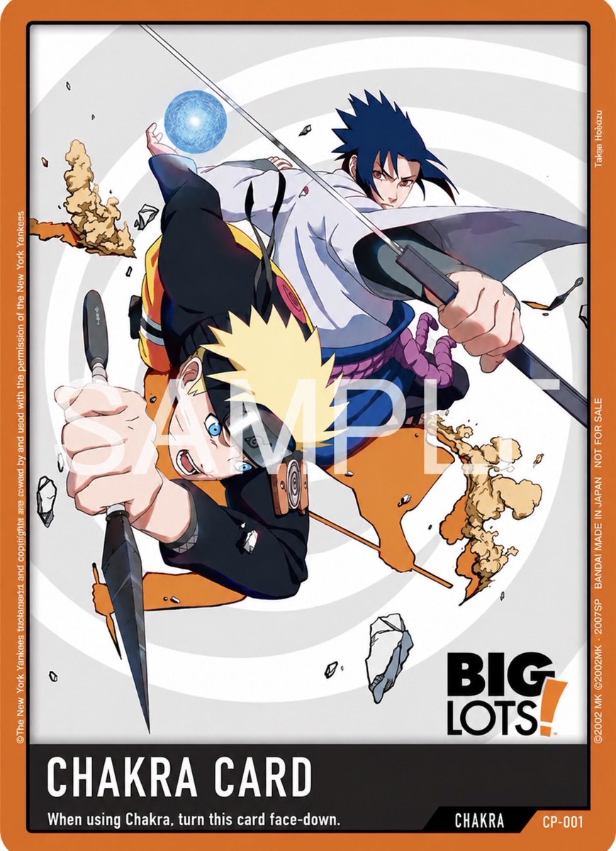 ps5kohlscash's tweet photo. Bandai Naruto TCG promo revealed at participating Big Lots locations! Consult with your local stores with stores anticipated to begin receiving shipments on September 8th! #bandai #narutotcg #promo #bandaipromo #biglots https://t.co/lg005aYT8N