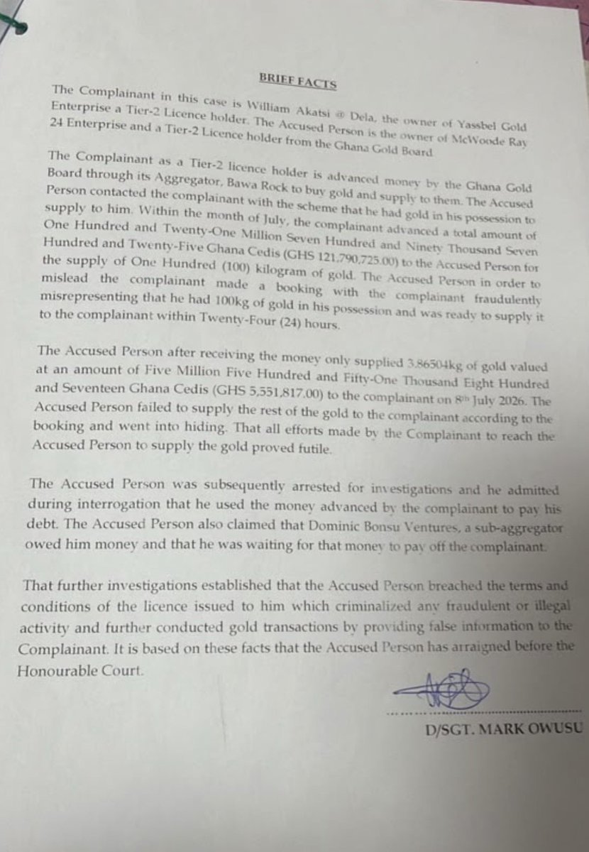 BlayAckah's tweet photo. GoldBod is the source of the story. The report is based on what its prosecutors told the court. https://t.co/pzuWYHGOnc