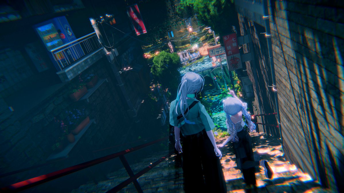agekun1018's tweet photo. 『知らない街、知ってる君。』
＃ワダツミ内科 #ルゼブル3D #VRChat️ ＃影領域FX #LAYON服 https://t.co/8znxaRBPW8