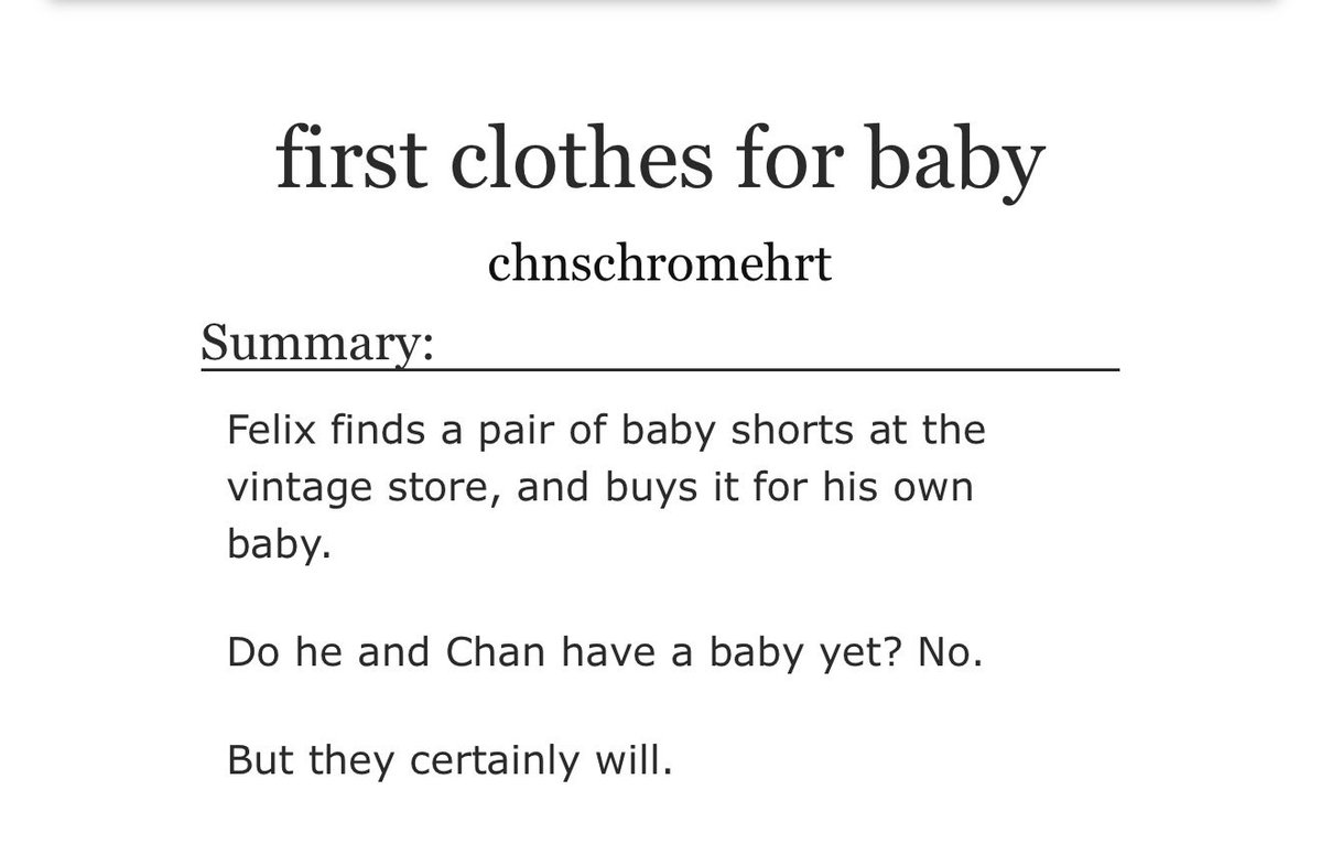 chnschromehrt's tweet photo. baby’s first clothes

🩶 chnlx 🐺🐥
🩶 for @excusemehotcoco &amp; @__chocobbokari 
🩶 non famous, domestic married life
🩶 boyp*ssy lix, baby fever, baby making
🩶 tags below!

✨ https://t.co/ERXka7VU5D ✨ https://t.co/XMBgtnItGJ