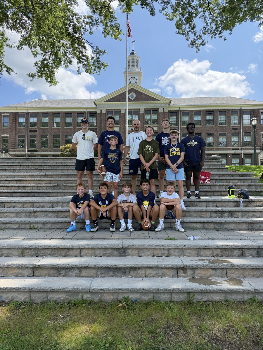 RamseyRamsFB's tweet photo. Great morning at the RJF Mini Camp! Proud of our Ramsey Football and Cheer student-athletes for giving back, leading by example, and helping inspire the next generation of Rams! https://t.co/icDbigXjen
