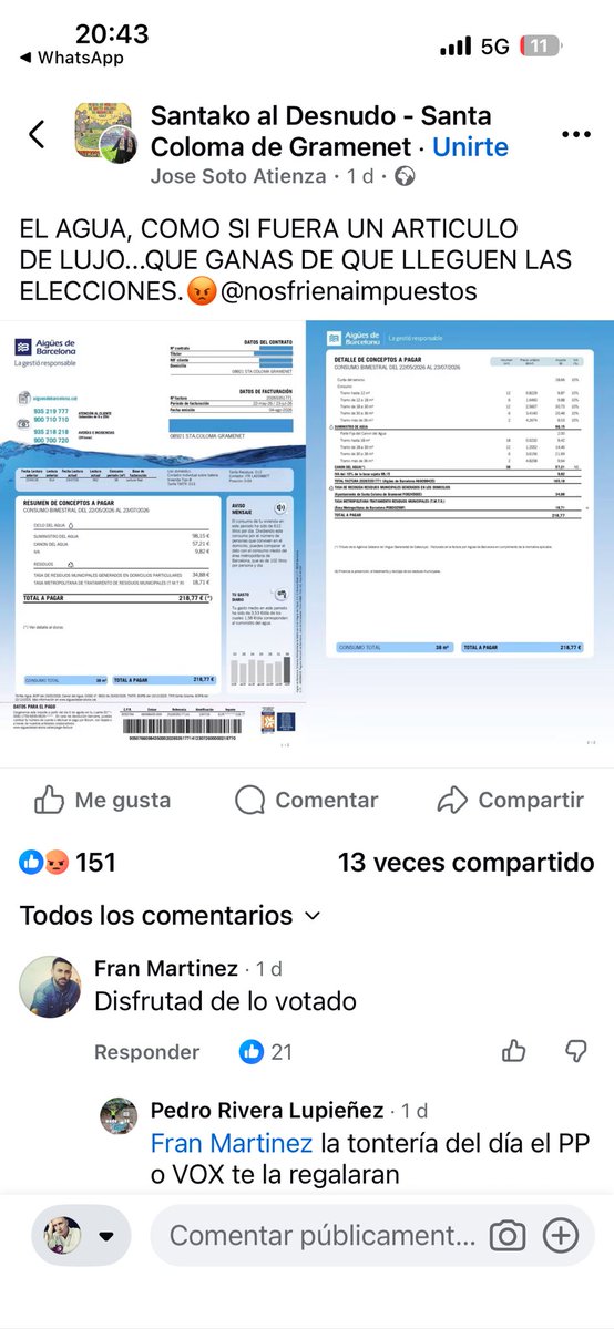 riverolavic's tweet photo. El rebut de l’ aigua es un ROBATORI https://t.co/O9s8ME4zVb