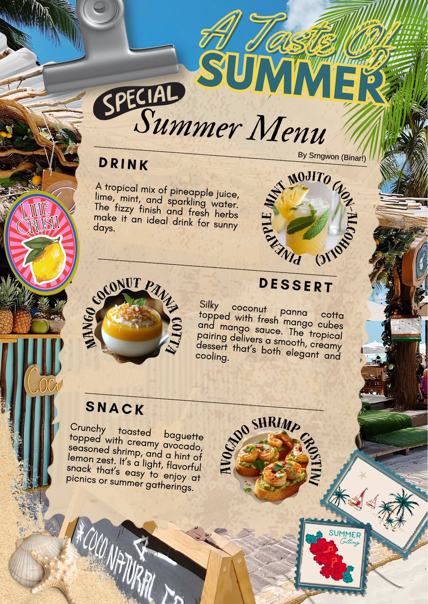 Srngwon's tweet photo. @retrsum Celebrate the season with a special summer menu that’s full of refreshing flavors and feel-good moments! 🍋🏖️ https://t.co/e2SJRJqO0n