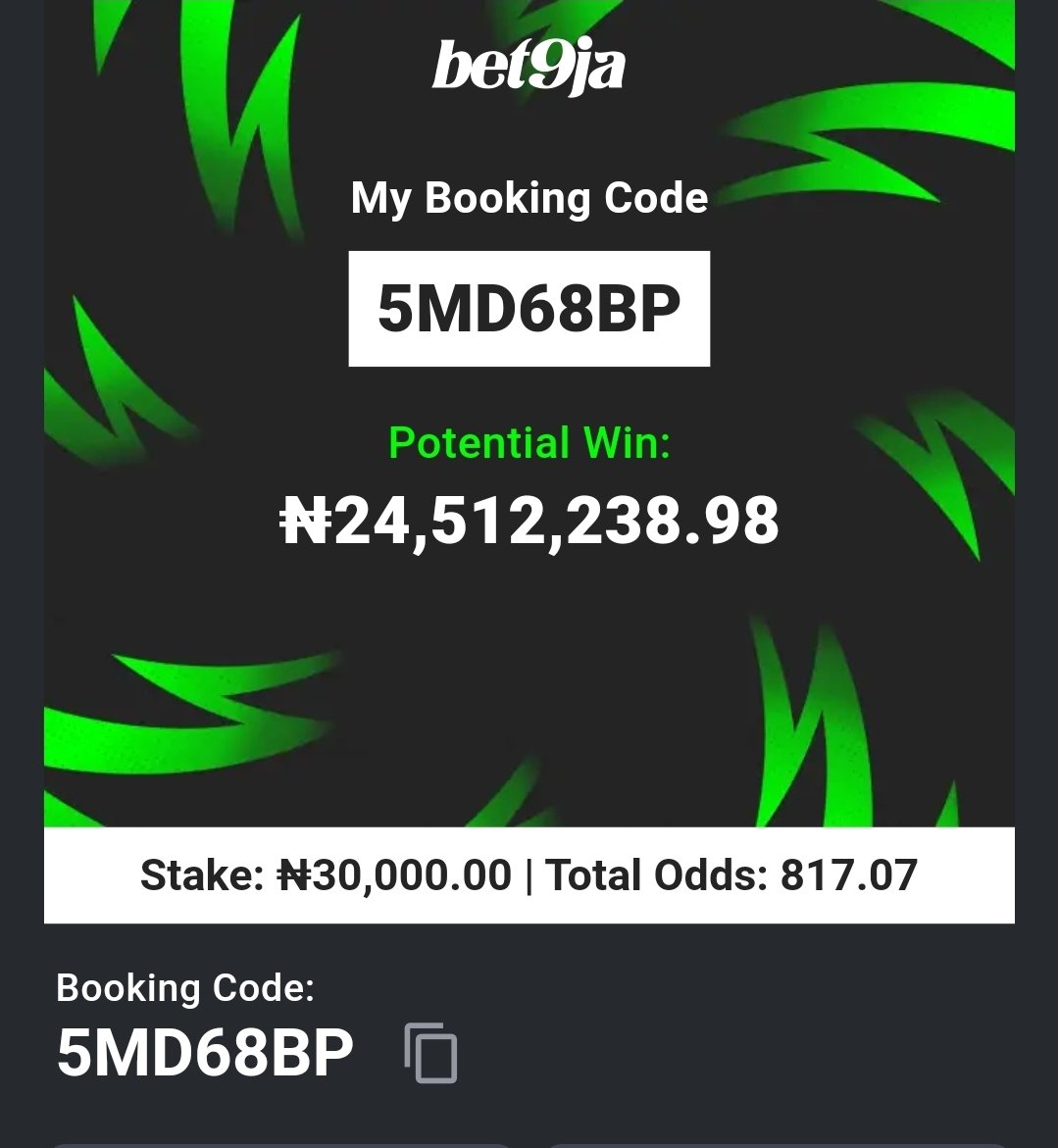 lekan_mark's tweet photo. 5MD68BP 

#Bet9jaCode https://t.co/aljJM5IbLj