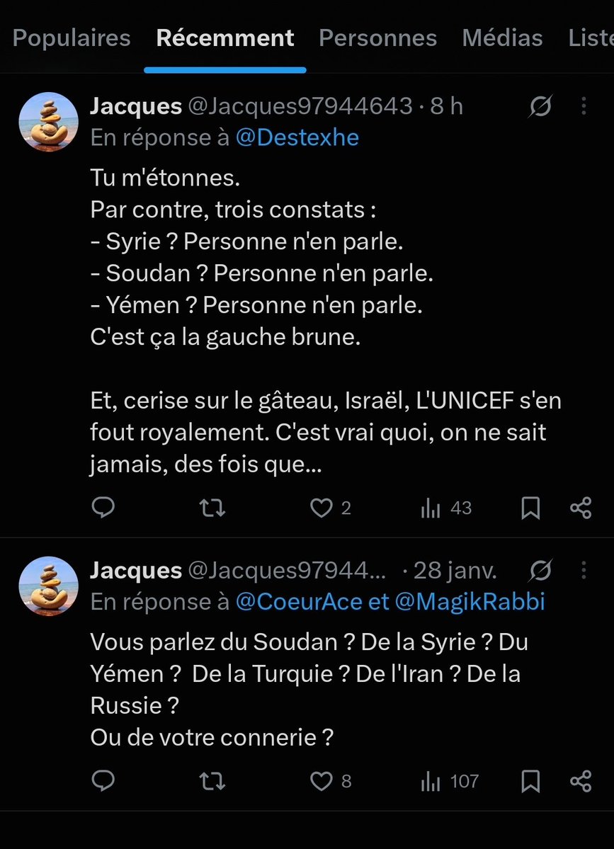 RobertDeMeuse's tweet photo. @Jacques97944643 @Destexhe Petit tour sur votre compte :
Vous ne parlez jamais de ces pays, sinon pour détourner l'attention de la Palestine.  
Par ailleurs, vous soutenez l'antisémite Erik Tegner. 
Vous êtes un bot d'extrême droite, Jacques https://t.co/8sPh5sSi9a