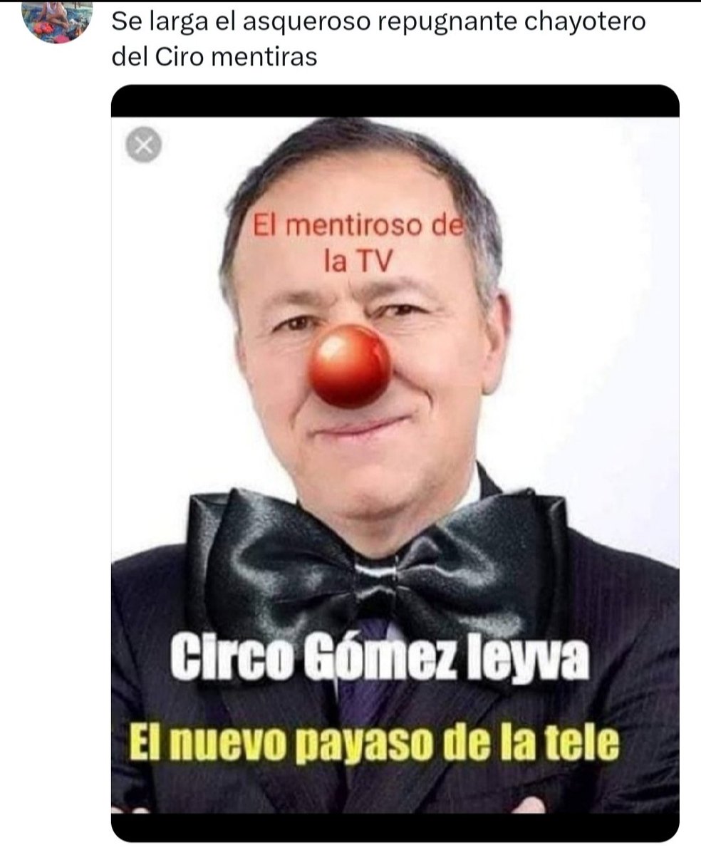 loya_roman's tweet photo. @CiroGomezL Asqueroso centavero chayotero https://t.co/vyW7W81y4a