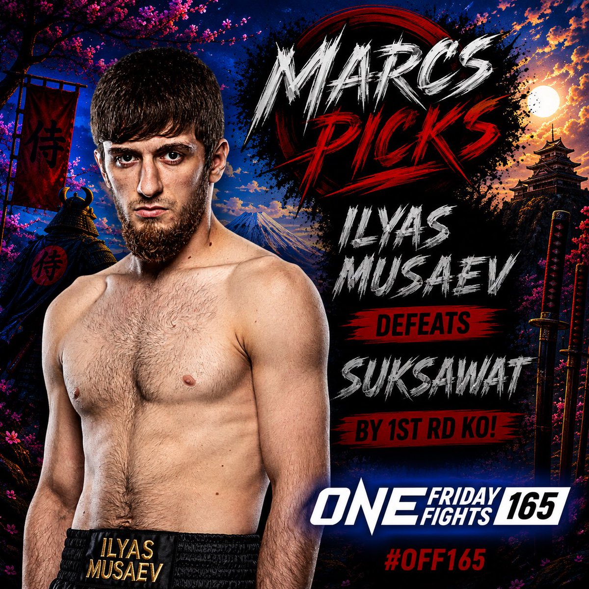 Marcus_MMAandPW's tweet photo. 1st RD Demolition by Musaev! #OFF165 #ONEChampionship #results #muaythai #marcspicks https://t.co/xYBb1XEswQ