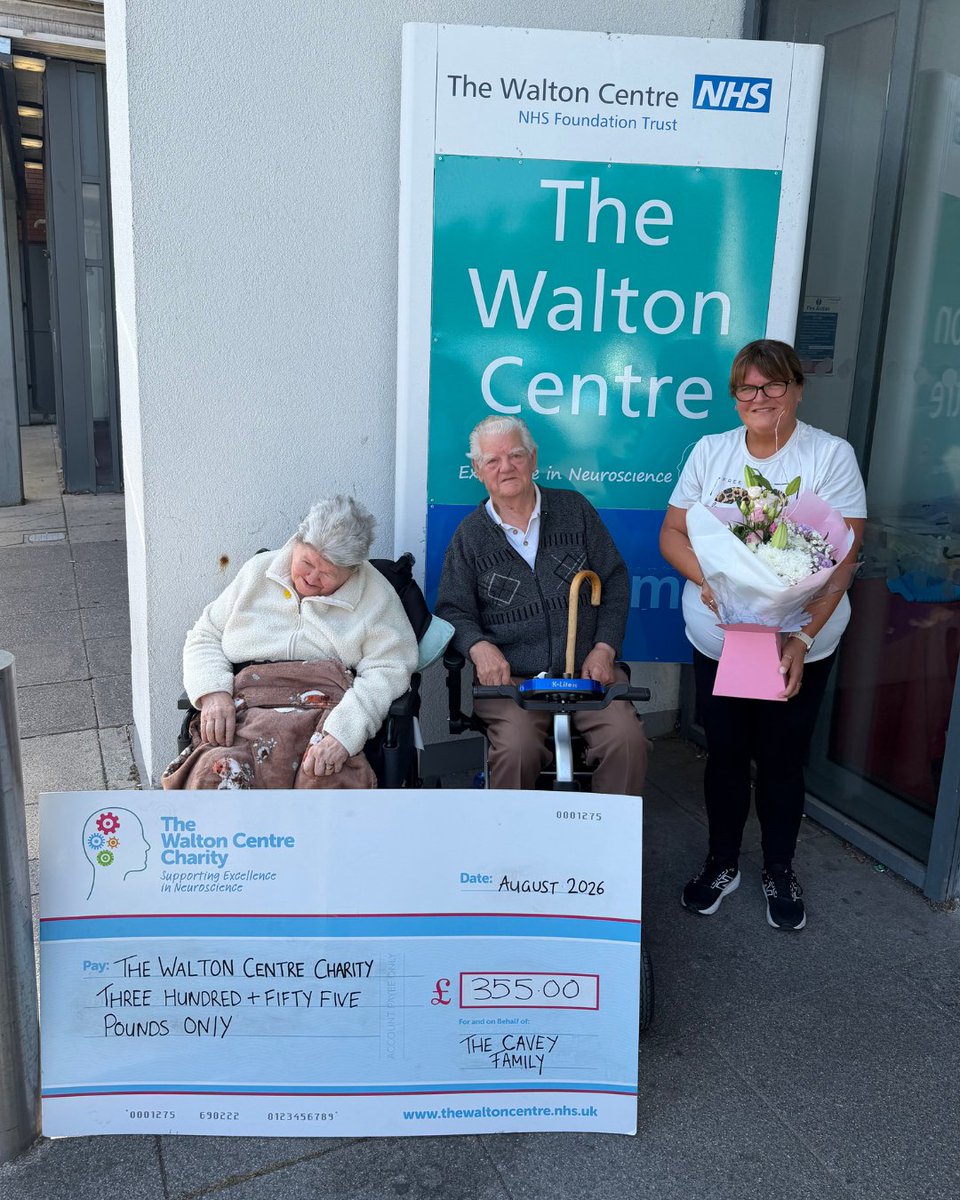 WaltonCentre's tweet photo. A lovely #FundraisingFriday as we welcomed the Cavey family to celebrate their fundraising, marking Joyce's 79th birthday and 58th wedding anniversary. Thank you! 💙 https://t.co/guWxBaBq46