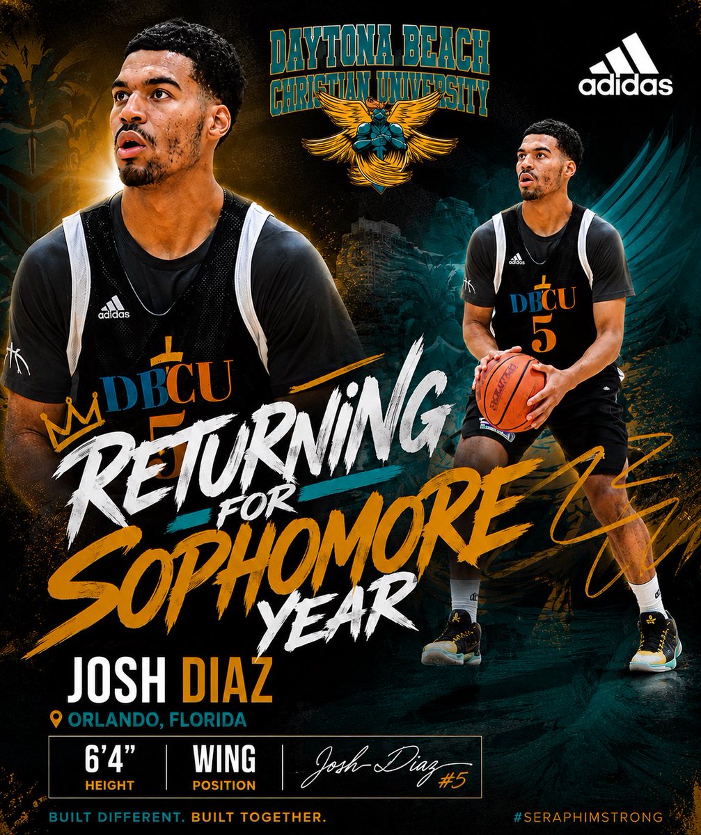 DBCU_Basketball's tweet photo. DBCU Seraphim 🏀2026-2027 
Player introductions

Returner- Josh Diaz

📍Orlando, Florida
🏫 DBCU
📏 6’4
🎓 Sophomore
🅿️Wing/Guard

Long and Athletic! Plays multiple positions. Can score the ball! 

Excited to have him back with the program! https://t.co/UNtYAtxKLS