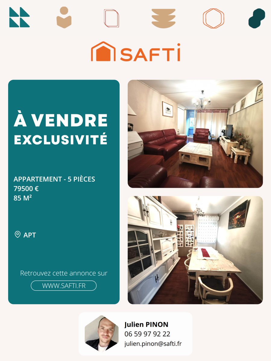 julyen91's tweet photo. ✨ Bien à vendre | APT 📍

Situé sur les hauteurs d'Apt (84400), cet appartement au calme, entretenu avec soin,  se trouve proche des commerces et des transports en commun. Idéal pour les familles, il bénéficie d'un emplacement recherché à (...) https://t.co/pmElUJLadp