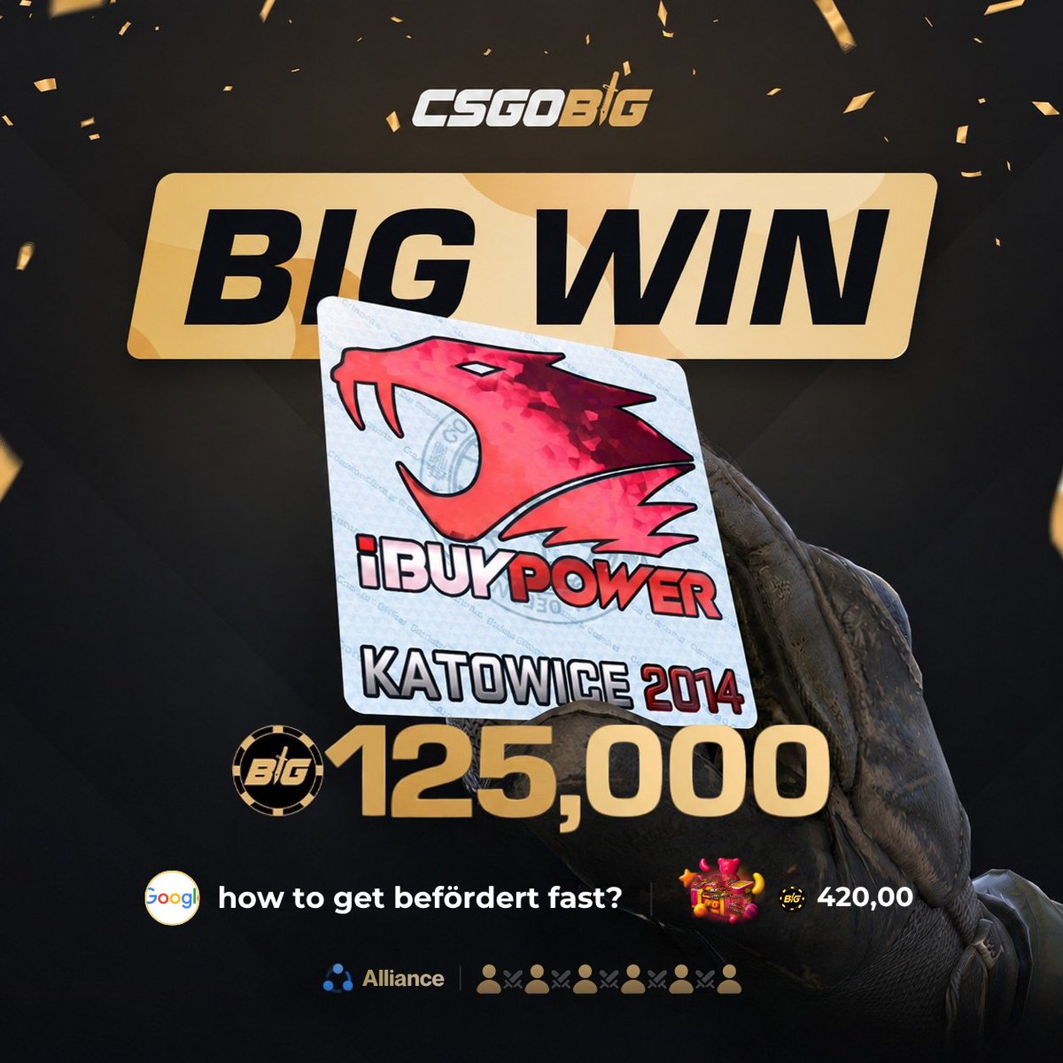 csgobig's tweet photo. What would you do if you pulled this insane $125K iBUYPOWER Holo today? 🤯

RT & follow for a chance to win $100 💸