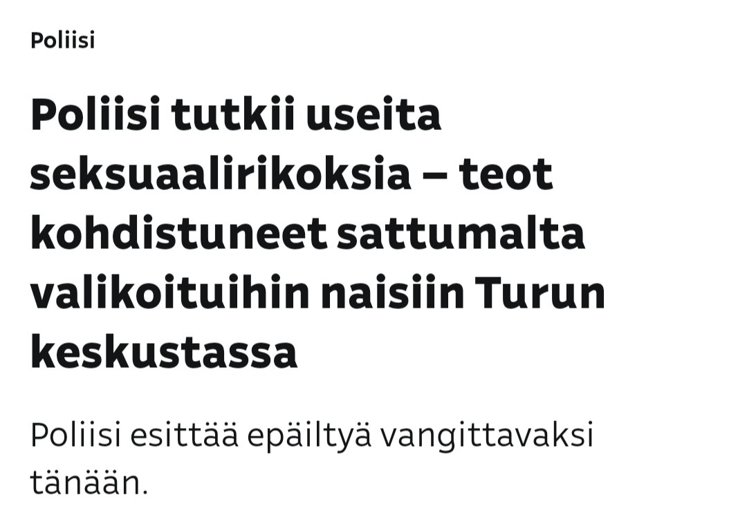 sami_kymalainen's tweet photo. "Turkulaismies" Abdulwahid sai 4 vuoden 6 kuukauden tuomion törkeän raiskauksen yrityksestä vuonna 2024. Hän oli 19-vuotias ja tekoa pidettiin erityisen törkeänä.

Vuonna 2026 Abdulwahid on epäiltynä 5 uudesta henkirikoksesta, joista ainakin yksi on raiskaus. Hän on nyt 21-vuotias.

1. Miksi Abdulwahid oli kahden vuoden kuluttua vapaana, vaikka oli saanut yli neljän vuoden tuomion?

2. Miksi Abdulwahid oli Suomessa tuon tuomion jälkeen?

Väkivalta- ja seksirikosten automaattivähennykset tulee poistaa ja tuomiot istua aina päivästä päivään. Abdulwahid tulee poistaa Suomesta ettei yksikään nainen joudu enää hänen uhrikseen.