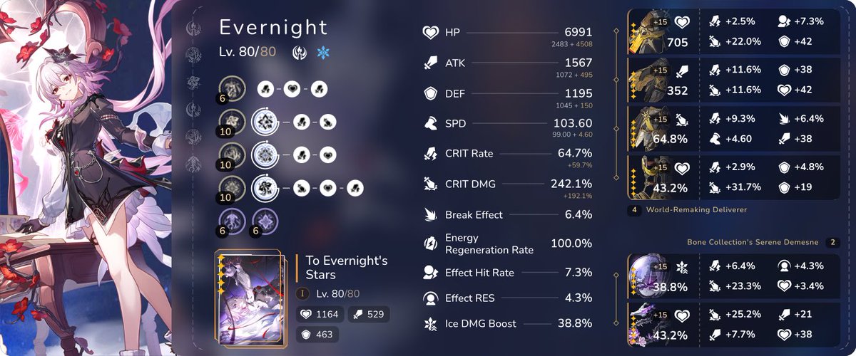 piplup31's tweet photo. Lucked out with some new gloves for my Evernight on my alt while farming Recluse pieces and I think I’m finally happy with her build! I know it’s not perfect and I’d like to maybe get a better headpiece for her eventually, but I’m still content with how it is for now. https://t.co/3VWwFeXBlN