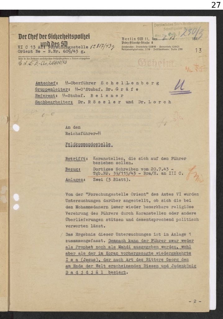 freeshephardHL1's tweet photo. @OxEiger @Lwghammer_128 Ademais, em documentos da SS eles já discutiam em como utilizar o Islã como massa de manobra, justamente pela sua grande veneração à um líder. Prova disto, também, é quando alguns oficiais da SS ficaram preocupados com a comparação do Islamismo com o Bolchevismo. https://t.co/ei0t47uBOo