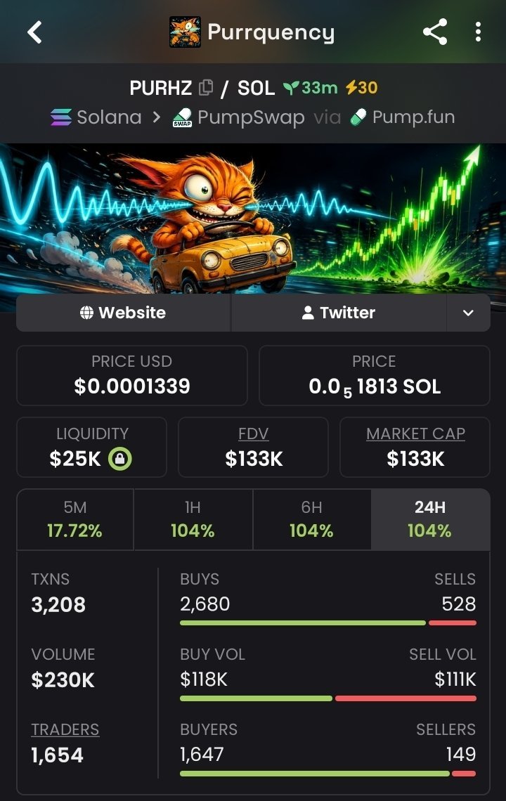 _memecoinX's tweet photo. 🚀 $PURHZ delivered an incredible 26.6×!

$5K MC → $133K MC 📈🔥

The biggest moves start with early entries.
My TG gets the alpha first. ⚡👀

CA >
AuD4BEQaNUcLzqKSVANe4UGZVUTZcpamuNBAfBFdpump

#solana #memecoin #memecoin1000x https://t.co/tRRyzQFJR4