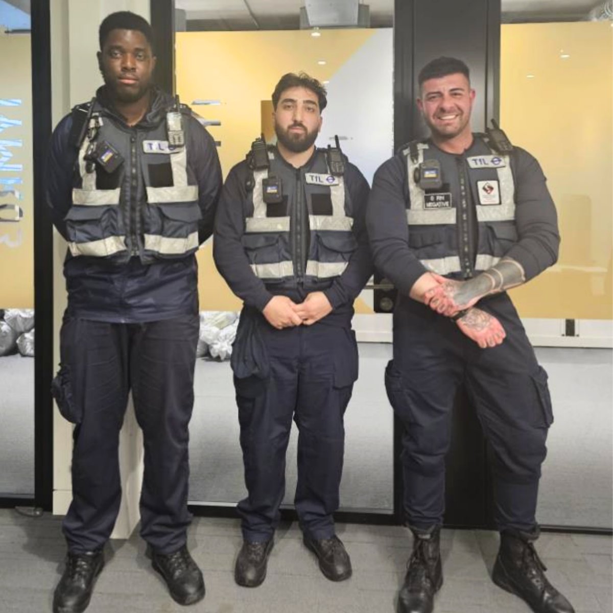 TfL's tweet photo. A moment of kindness can make all the difference. 💙 

Recently at Stratford station, Transport Support Enforcement Officers Patrick Nestori, Agit Zengin and Daniel Ogudu were alerted by station staff to a vulnerable customer attempting to travel but was clearly unwell and in need of support. 

The officers quickly stepped in, taking the time to calmly engage with him, build trust and ensure he felt safe. It became clear he was confused, distressed and struggling to breathe, so the team acted fast to help him safely into a recovery position while contacting the London Ambulance Service. 

They stayed by his side throughout, offering reassurance and support until paramedics arrived and took him to hospital for further care. 

A huge thank you to Patrick, Agit and Daniel for their compassion, professionalism and quick thinking. Their actions are a powerful reminder of the care and support our colleagues provide to vulnerable customers across the network every day. 

#TfLCares #CustomerService #LondonTransport