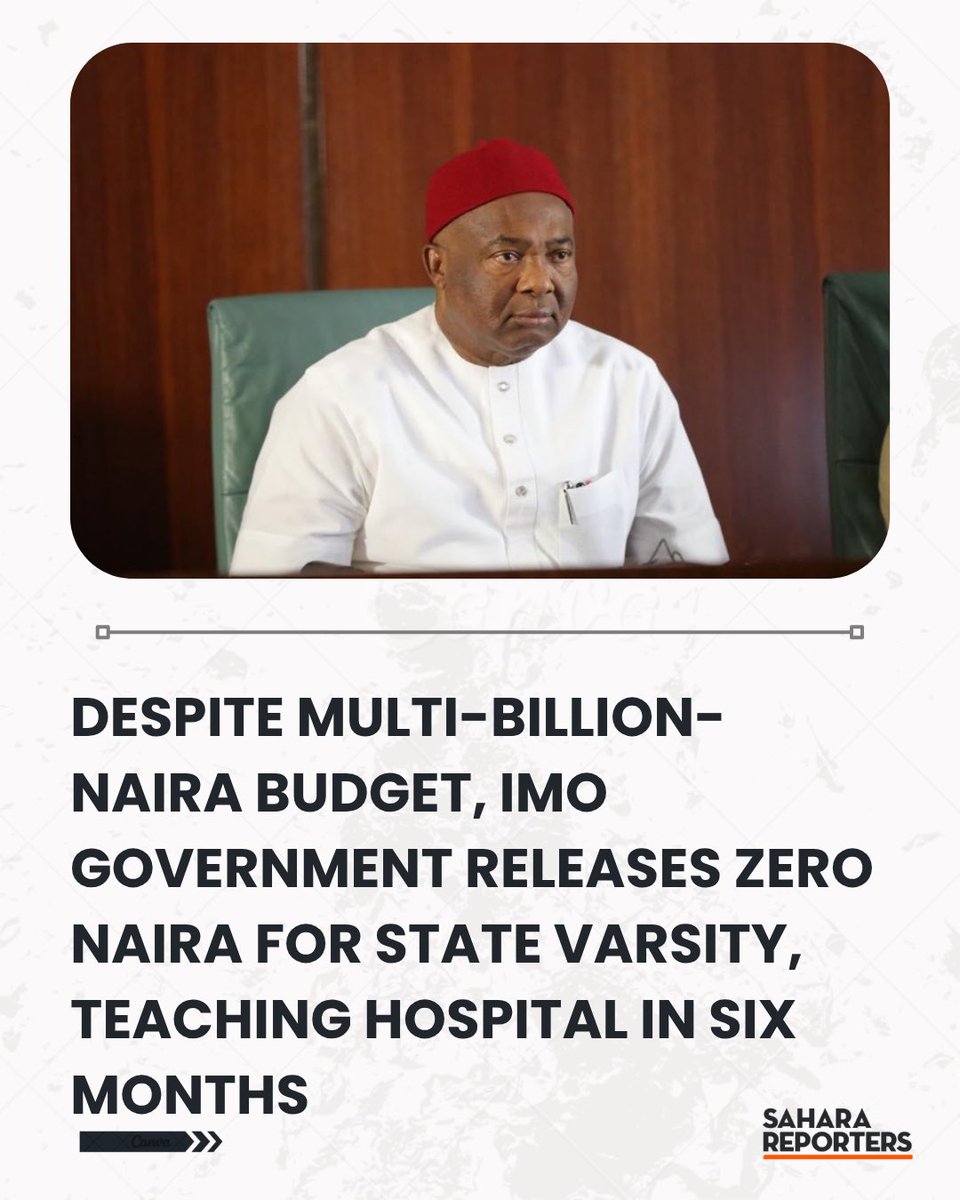 SaharaReporters's tweet photo. Despite Multi-Billion-Naira Budget, Imo Government Releases Zero Naira For State Varsity, Teaching Hospital In Six Months | Sahara Reporters     https://t.co/ZoWZVhf3if https://t.co/b7jojin6o6