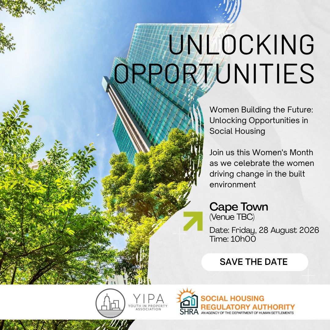 yipa_sa's tweet photo. 🌸 Save the Date!

This Women's Month, join YIPA × @SHRA_Online for the Women &amp; Youth in Social Housing Dialogue 2026

📅 Friday, 28 Aug 2026  |📍Cape Town 

🔗Register Here: https://t.co/NbUQwvIMby https://t.co/RtLzrLRh7l