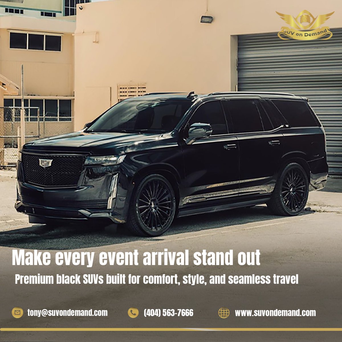 suvondemand's tweet photo. ✈️ Atlanta Airport Car Service | Atlanta Chauffeur Service
🚙 Atlanta Black Car &amp; Escalade Service

ATL rides from $150

Downtown • Midtown • Buckhead

🏈 MB Stadium | ⚾ Truist Park | 🎤 Concerts

💼 Executive Travel | ✅ 5⭐ 
📲 404-563-7666 | https://t.co/3d1VkyvWqg https://t.co/hubMp3eBpt