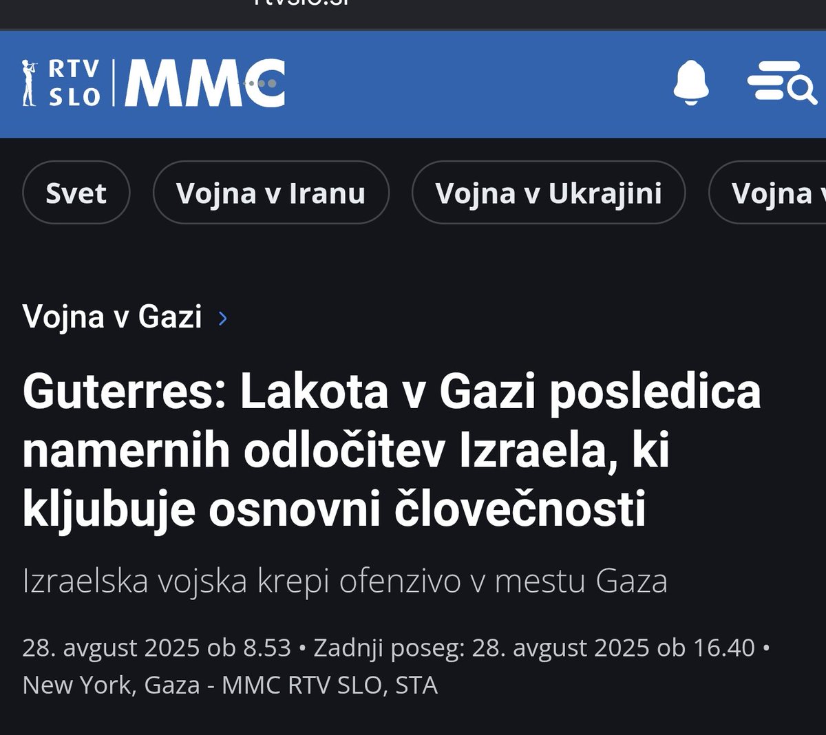 MitjaIrsic's tweet photo. Izrael ni namerno stradal prebivalcev Gaze ugotavlja Unesco. Prav nasprotno. No, za nekaj naslovnic z udarnimi enovrstičnicami Guterresa je že bilo, zdaj pa itak ne bo nihče za nazaj fact-checkal, kajne @rtvslo? https://t.co/mrNZQ8ZsT2