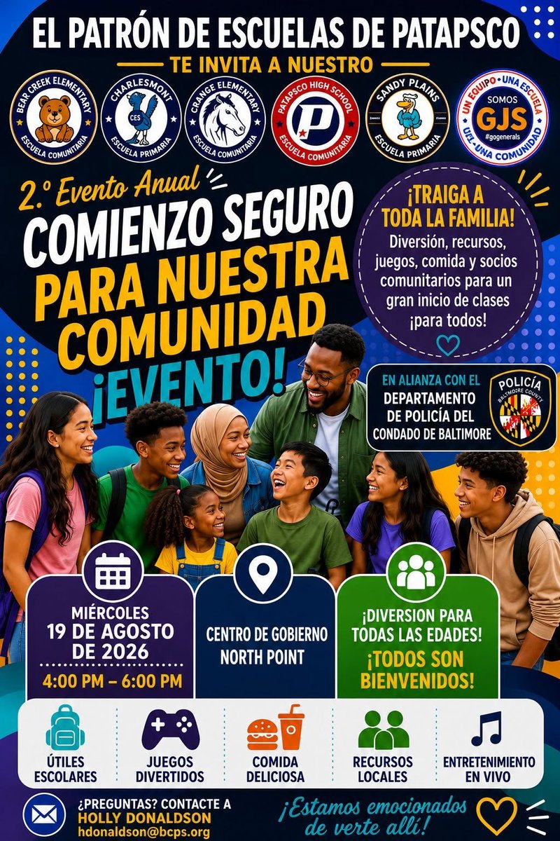 strickerpride's tweet photo. 2ND ANNUAL SAFE START COMMUNITY EVENT!  JOIN US!
August 19, 2026
North Point Government Center
1401 North Point Rd, Baltimore, MD 21222
4 pm to 6 pm https://t.co/TVMFIO2mK4