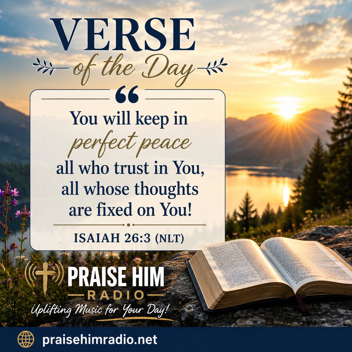 WWRDDB's tweet photo. When the world feels uncertain, God’s peace remains constant. Keep your eyes on Him today, trust His promises, and let His perfect peace guard your heart.
🎵 Praise Him Radio — Uplifting Music for Your Day!
🌐 https://t.co/oKMVMkeVcF
#VerseOfTheDay #Isaiah263 #PraiseHimRadio #AugustaGA #CSRA #Georgia #Texas #PraiseAndWorship #ChristianMusic
