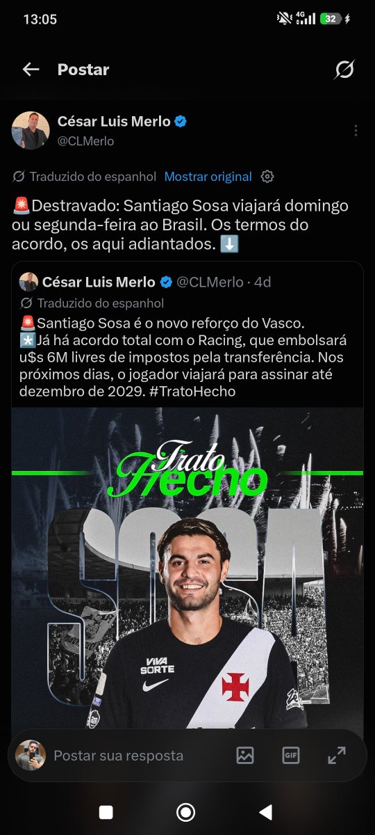 Vascainogyn23's tweet photo. @pedrosa Notícias de 30 min atrás do Fabrizio romano sul-americano rsrs https://t.co/dsl7sEhtwo