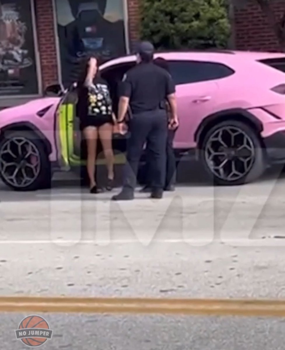 nojumper's tweet photo. Celina Powell was arrested in Miami after police surrounded her pink Lamborghini Urus.

She says she was taken into custody for driving with a suspended license after already receiving around 10 citations for the same violation. https://t.co/IGZ2ekXIYd