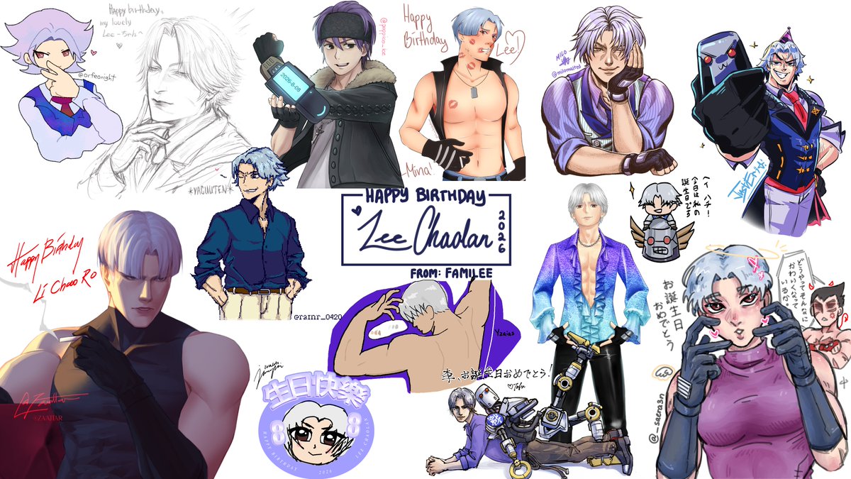 _saera3n's tweet photo. Happy Birthday Lee Chaolan from the FamiLee Discord 🌹
8.8.26

Thank you again to everyone who participated this year's birthday card <3

#TEKKEN8 https://t.co/hfIlxE0fEH