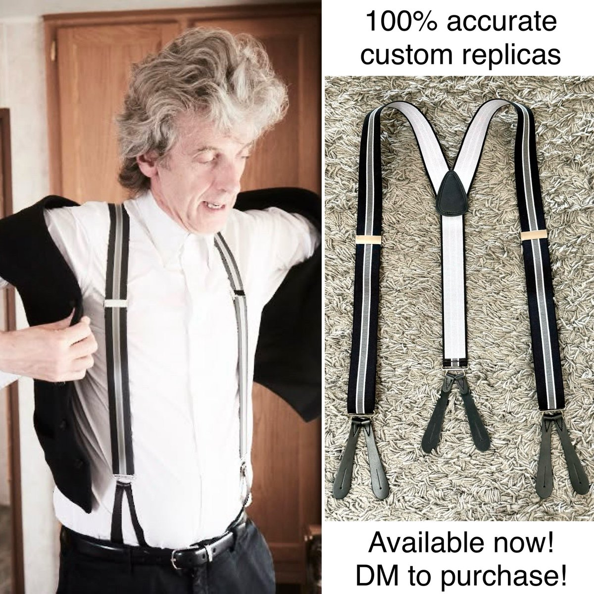 brinatello's tweet photo. The Doctorโs Wardrobeโs IG: โBrand new Twelfth Doctor item alert! Iโll be producing a limited group run of custom replicas soon! DM me if youโre interested in securing a pair!โ
New photos Iโve not seen before! ๐๐ #DoctorWho #PeterCapaldi #TwelfthDoctor https://t.co/pqFwJLbLfH https://t.co/YFEYiWHtCH