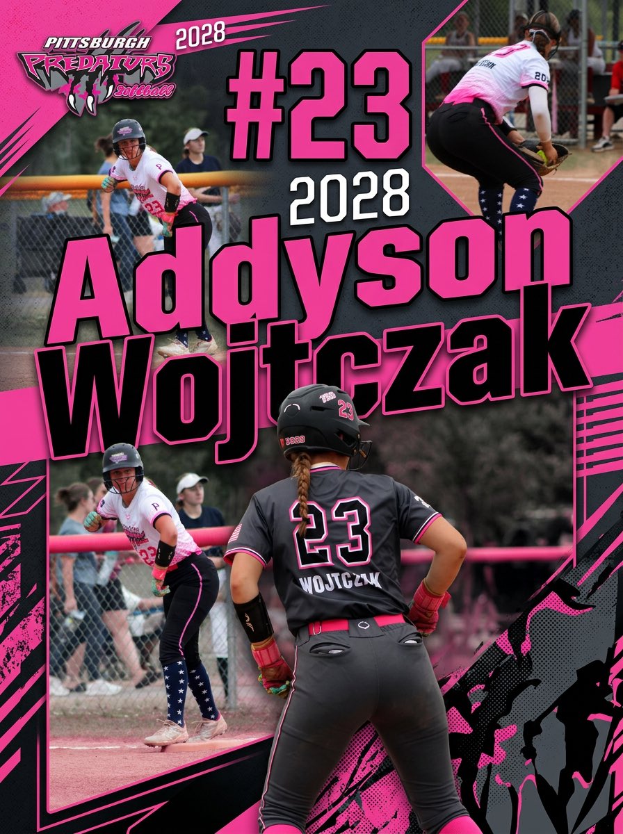 predators2028's tweet photo. 🩷🖤Welcome back for year 4 to our  #23 Addyson  Wojtczak🩷🖤

🎓2028🎓

🥎Addy had a great season at 3rd and 1st and was a force at the plate!!!🥎

🖤🩷can’t wait to see what 2026/2027 brings 🩷🖤
@Wojtczak2028 https://t.co/oVw6oFxHHw