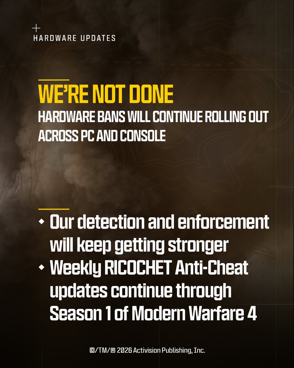 CallofDuty's tweet photo. An update from TeamRICOCHET: https://t.co/MZO6OEmxHO