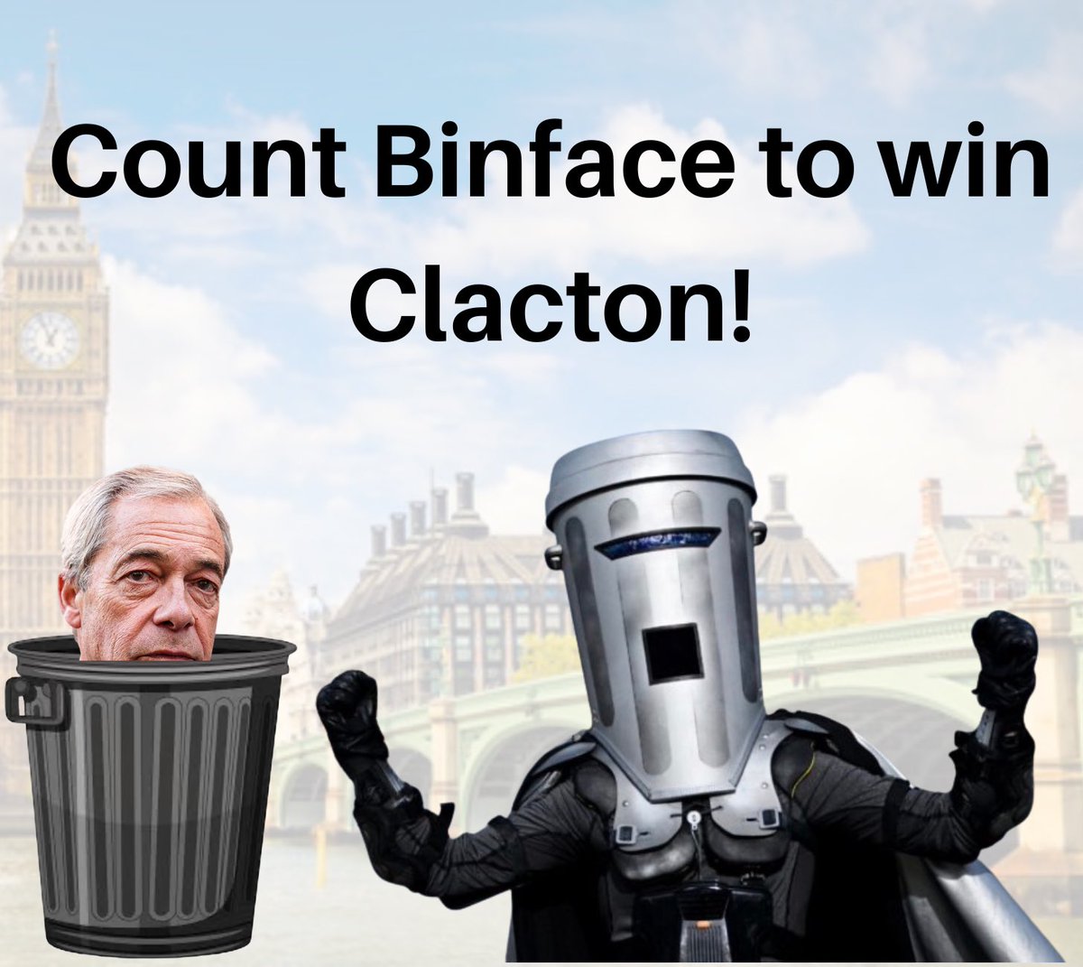 sonofr's tweet photo. OH C’MON CLACTON, DO THE COUNTRY A FAVOUR!

Elect Count Binface and give Farage his comeuppance…PLEASE!!

@CountBinface @ClactonGazette https://t.co/hPrCYUnv2Y