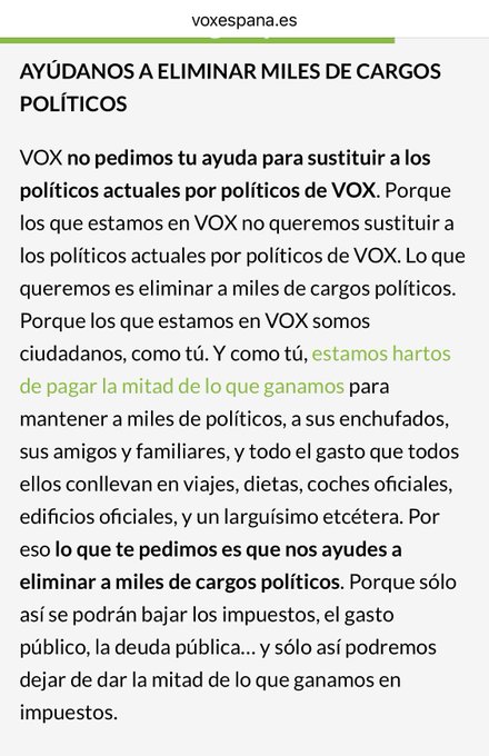 Apu_elrojo's tweet photo. Si dicen que hay que eliminar cargos políticos para reducir gasto y luego, cuando tocan poder, los aumentan...

...sencillamente te están engañando. Esto es VOX. https://t.co/7K6FZDDzpr
