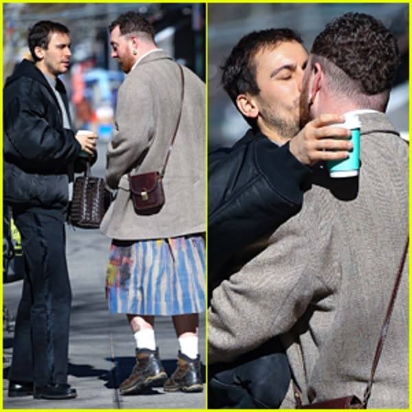 NoirTemptation1's tweet photo. Sam Smith and his boyfriend Christian cowan spotted kissing in the street of new York https://t.co/N073YJ9wTw